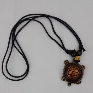 Carved Wooden Tortoise Necklace